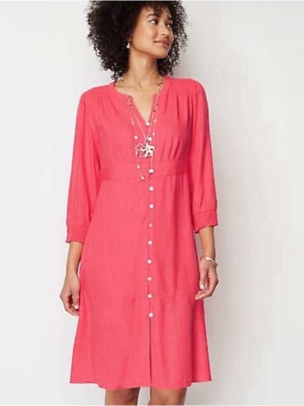 J. Jill Guava Pink Courtyard Dress Size Medium Petite PM Excellent Condition